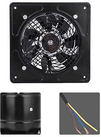Asixxsix Zuhause, Badezimmer, Küche, Garage, Entlüftung, Belüftung, 190 Mm, 40 W, 220 V, Wandmontage, Geräuscharm (BLACK)