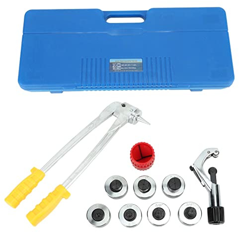 Lever Tube Expander Tool Heavy Duty Alloy Steel 10 to 28mm 7 Size Expanding Jaws for HVAC Refrigeration Boiler Repair Professional Grade Tube Expanding Kit with Storage Box