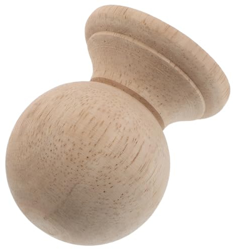 Dekorative Holzkugel Pfostenkappen für Treppe und Zaun, Beige | Holz, Rund Geformt, Handgeschnitzt, Klassisch und Rustikal, für Außenbereich und Wohnraum