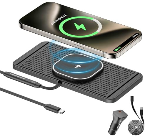 25W Magnetic Wireless Car Charger Pad, Polmxs Fast Wireless Charging Pad for MagSafe Car Charger with 45W USB-C Car Charger Compatible with iPhone 17/16/15/14/13/12, Samsung Galaxy, Google Pixel