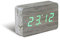 Gingko Brick Click Clock Beech Wecker - Holzoptik 15x4,5x10 cm Ashwood/LED grün