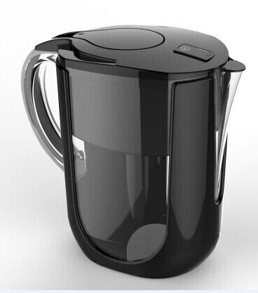 Caraffa di acqua alcalina dieta alcalina con inicador digitale di ricambio filtro.2 Filtri nuovo modello 2017. Nero