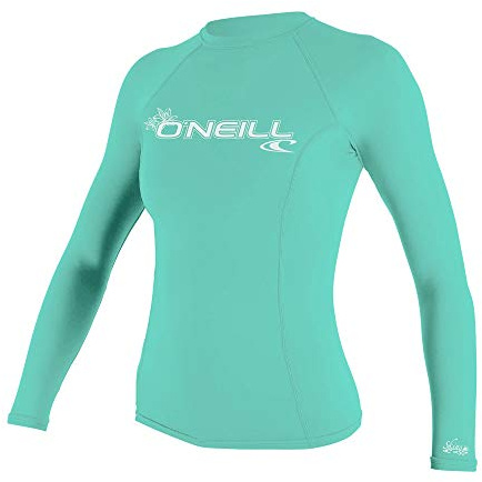 O'Neill Women's Basic Skins Long Sleeve Rash Guard - Seaglass, XL