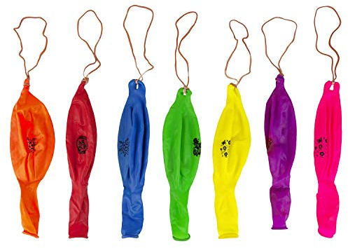 WedDecor Large Punch Balloons for Kids Party 12 Indoor and Outdoor Latex Balloons with Elastic Bands Birthday Parties Christmas Balloons Kids Party Bag Fillers Assorted Colour, 20pcs