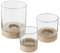 Atmosphera - Set aus 3 Windlichtern Sommer - Glas und Holz - Transparent