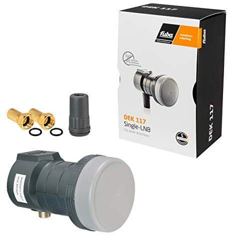 Fuba Single LNB LNC 1 Teilnehmer Direkt DEK 117 ■ LTE- & Mobilfunkabschirmung ■ Wetterschutz (Gummitülle) ■ 1080p Full HD 4K UHD ■ 2 Vergoldete F-Stecker von HB-DIGITAL