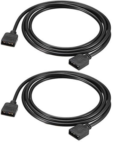 uxcell RGB Splitter Cable Female to Female 3 Pin Extension Connector Cord Wire for 5050 3528 LED Light Strips 50cm Length 2Pcs