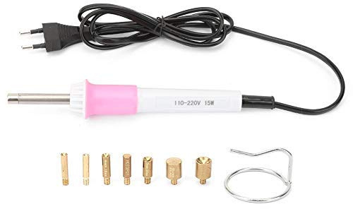 Hotfix Applikator Set 15W Kristall Werkzeug mit 7 Applikator Tips, Heißklebegerät für Strasssteine, DIY Basteln für Kleidung, Schuhe, Stoffe, inklusive Eisengestell, 110-220V