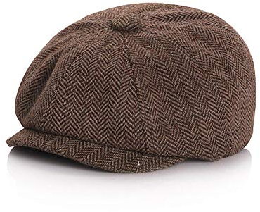 Anshili Kinder Baskenmütze Jungen und Mädchen Flat Cap (Braun, M: 51-54cm (6-10 Jahre alt))