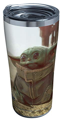 Tervis Star Wars – The Mandalorian Child Gobelet isotherme à triple paroi pour garder les boissons froides et chaudes, 591 ml, en acier inoxydable