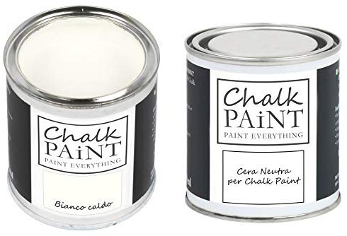 Chalk Paint Warmweiß & Wachs - Fertig-Set (250 ml + 250 ml)