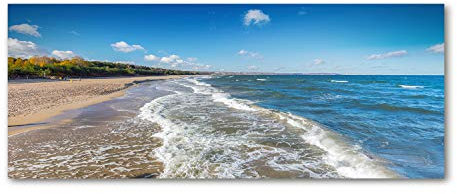 Tulup Leinwandbild - Wandkunst - Drucke auf Leinwand - Leinwanddruck -125x50 cm - Landschaften - Blau - Ostsee