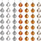 Belle Vous 49 STK Christbaumkugeln - 3cm Weihnachtskugeln Christbaumschmuck Kugeln Silber Gold Kupfer mit Schnur – Weihnachtsbaum Kugeln Baumschmuck Aufhänger für Weihnachten, Weihnachtsdeko, Party