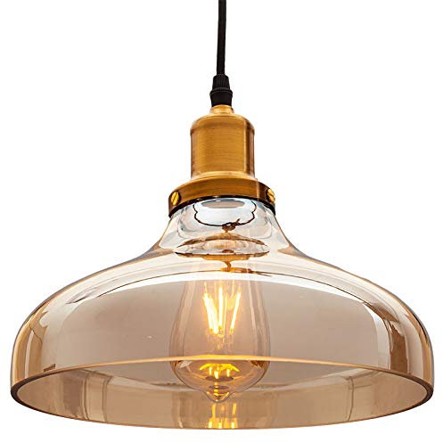 LAMPARA DE TECHO BOLA DE CRISTAL COLGANTE 260 MM X 260 MM X130 MM DE CAMBRE 1 METRO DE LARGO, E27 COLOR COLOR MARRON