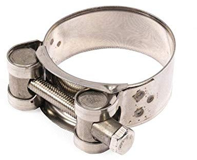 MoreChioce Motorcycle Exhaust Pipe Clamp, Adjustable Stainless Steel Clamp Clip Rings Silver Clamp for Motorcycle Exhaust Pipe Middle Buckle, 56-59mm