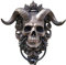 WINBST Türklopfer antik, Diabolus Horned Skull Door Knocker, Gothic Gehörnter Gott Türklopfer Tür Deko 16.5 * 15 * 3.5cm