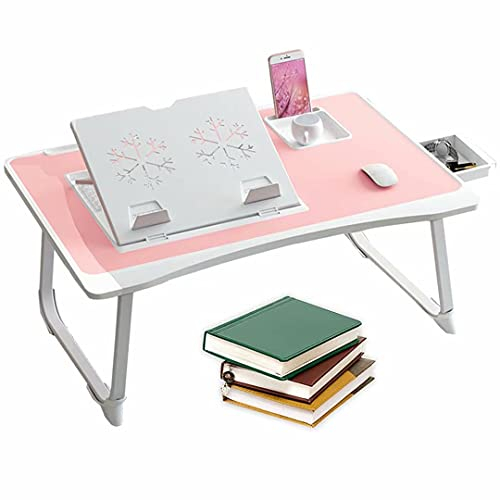HGTRH Betttablett Mit Leseklappe, Betttablett Notebook, Tragbares Notebook Faltbarer Schoßschreibtisch Laptoptisch Mit Schublade Betttisch Beistelltisch Laptoptisch Fürs Bett Klein