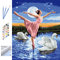 DIY Peinture à l'huile par numéros pour adultes et enfants, Pigments acryliques Peinture colorée par numéro sur toile pour débutant 16 x 20 pouces - Le lac des cygnes et la danseuse (sans cadre)