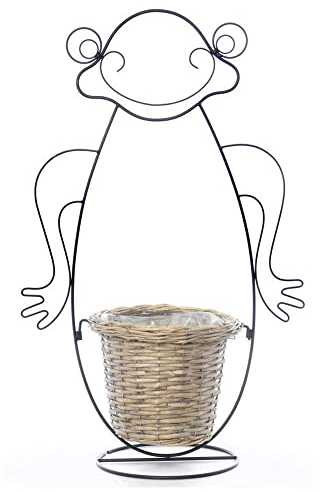 Cache Pot Grenouille - Métal - 75 cm Gris pour extétieur
