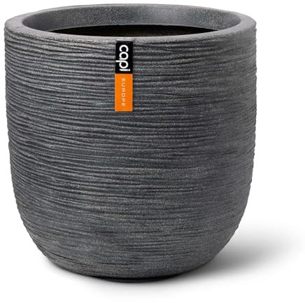 Capi Europe - Pot Boule Waste Rib NL - 35x34 - Terrazzo Gris - Ouverture Ø29 - Pot pour Une Utilisation à l'intérieur et à l'extérieur - Incassable - 100% Recyclable - KTGR932