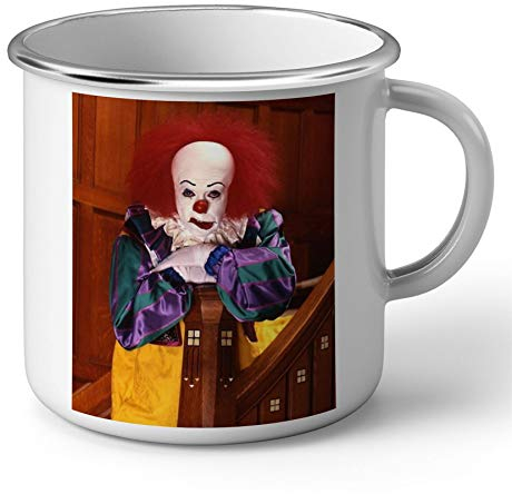 Pennywise - Tazza smaltata in metallo, motivo: Horror Clown Tim Curry It Roman Stephen King