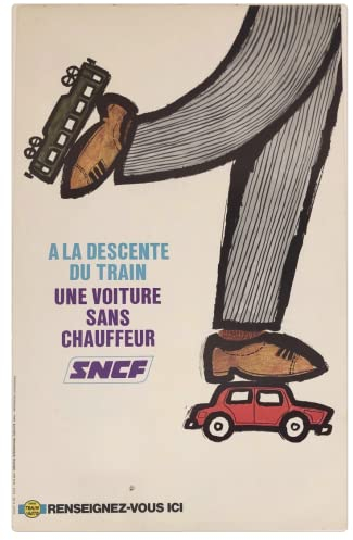 Ein Auto ohne Heizung SNCF Poster Reproduktion – Format 50 x 70 cm auf Luxuspapier 300 g. Hohe Qualität. Alle Formate möglich.