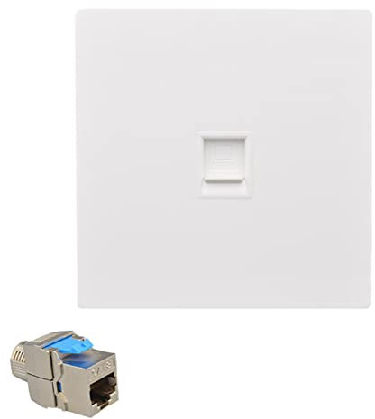 SanSixi 1 Port CAT8 CAT7 RJ45 86 Type Wall Panel CAT.7 LAN Faceplate CAT.8 Network Socket Ethernet Cable Socket Net Plug Shield Socket (CAT8)