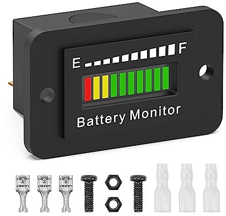 12V 24V 36V 48V 60V 72V LED Battery Monitor Meter Battery Fuel Gauge Indicator ELMCONFIG BM210 Lead-Acid&Lithium ion Battery Tester for Golf CART Yamaha Club CAR EZGO Stacking Machine Motorcycle