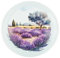 Lavender Round Glass Worktop Saver - Floral Purple Lavender Fields - Textured Kitchen Chopping/Cutting Board Worktop Protector with Non-Slip Feet 30cm x 30cm (12 x 12)