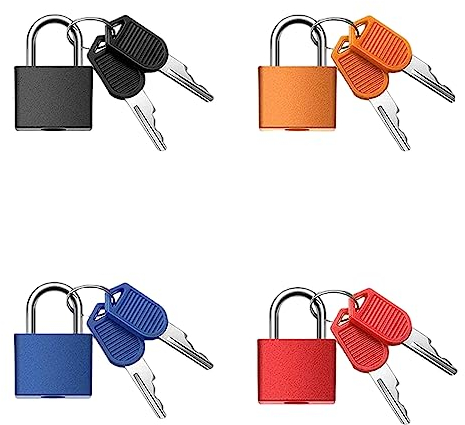 4 Piezas Candado Colores con Llave, Mini Cerradura de Maleta, Pequeño Cerraduras de Equipaje para Mochilas, para Equipaje Bolsas de Viaje Maletas