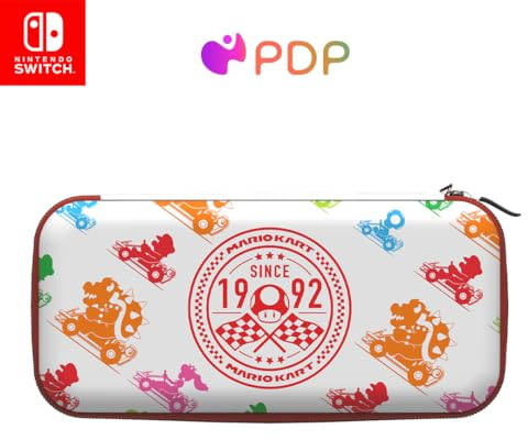 PDP Custodia da viaggio Mario Kart Racers Travel Case Nintendo Switch, Mario Kart Racers, Bianco e verde