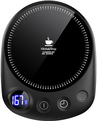 Coffee Mug Warmer - Fastest Heating & Highest Temperature, Coffee Cup Warmer for Desk Auto Shut Off, 4 Temp Settings & 1-12H Timer, Smart Electric Beverage Warmer for Coffee, Tea, Water, Milk and Coco