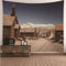 Wandtücher Boho, Wandvorhang 200x200 Blick Auf Das Dorf Braun Grau Tapestries aus Polyester Deko Wohnzimmer