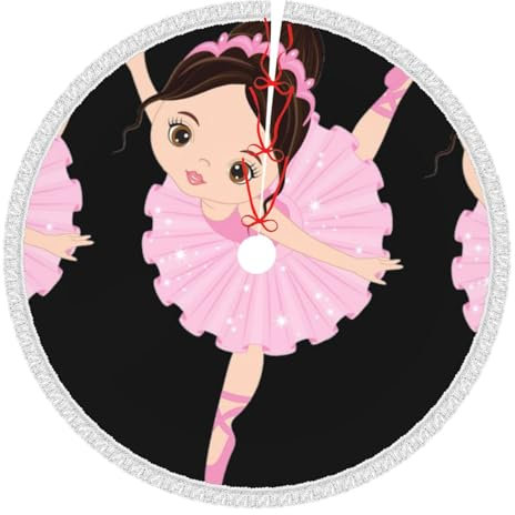 Little Ballerina Tanzendes Mädchen Druck Urlaub Weihnachtsbaum Rock Dekor für Zuhause Weihnachtsbaum Zubehör