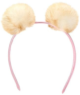 Amsixo Bär-Ohr-Haarband, niedlicher Plüsch-Kopfschmuck für Damen & Kinder, Unisex, Gelb, Einheitsgröße, Halloween, Geburtstagspartys, Kostümpartys, Cosplay-Events