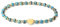 MetJakt Handgemachter Naturstein Perlenarmband 4MM Mini Stretch Armband Energiearmbänder 18k vergoldet Herz Armbänder für Damen Damenschmuck Echtes (Grüner Malachit)