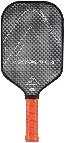 PICKLETECH Paleta de pickleball de carbono de titanio, núcleo multicapa de 16 mm con CTFS (superficie de fricción de titanio de carbono), textura de tela de capas despegables, totalmente revestida,