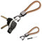 deemars Autoschlüsselanhänger aus echtem Leder, Autoschlüsselhalter mit 360 Grad drehbarem D-Ring und Schraubendreher, Woven Strap Braided Rope Schlüsselanhänger Universal für Männer (Braun)