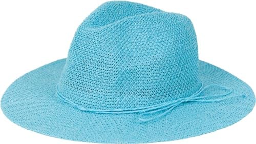 styleBREAKER Damen Panama Sonnenhut mit dünnem Hutband, Strohhut, Schlapphut, Sommerhut, Fedora Hut 04025040, Farbe:Türkis