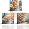 Piy Painting Lot de 3 Impression sur Toile d’Paysage, Routes de campagne, Fleurs épanouies Tableau sur toile Hiver Decoration Murale pour Salle de Bain Corridor Café, 30x30cm, Cadre Intérieur en bois