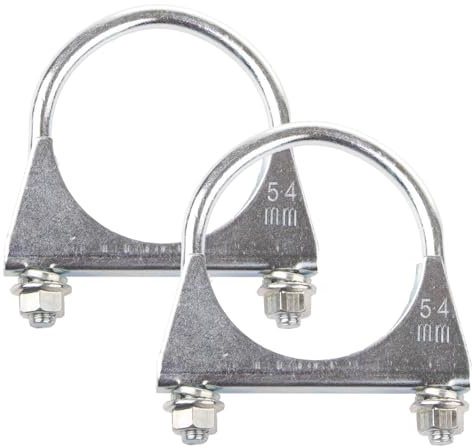 2 Pcs 54mm Exhaust Clamp, Heavy Duty Exhaust Clamps U Clamps, Special Clamp for Exhaust Pipe U-Shaped Galvanized Pipe Clamp, Exhaust U Bolts for 54mm Diameter Exhaust Tail Pipe Clamps