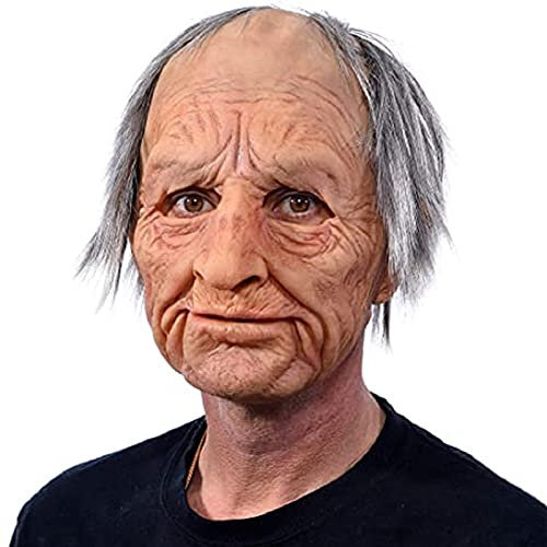 Nicoxijia Halloween-Maske - Realistische Alte Mann/Frau Latex-Kopfbedeckung für Party, Cosplay (Hautfarben 3, 33,3 x 33,3 cm)