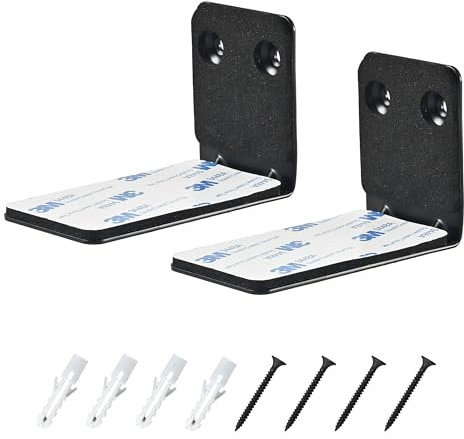 Hi-ERA 2 Pack SoundBar Wall Mount with Anti-Drop Design, Secure Mounting Bracket for Samsung, LG, Vizio, Sony, Bose Soundbar Mount Shelf Under TV with Hardware Kit - Black