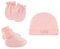 XPEX Set Di 3 Cappellino Per Ragazzi Ragazze e Paia Guanti Da Neonato,Berretti e Cappellini Per Bambino e Guantini Neonato Antigraffio Cotone,Adatto a Tutte Le Stagioni(Rosa)