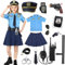 XEERUN Polizei Kostüm Mädchen, Polizei Kostüm für Kinder, Polizistin Mädchen Cop Kostüm Outfit Set, Polizei Spielzeug für Kinder Geeignet Weihnachten Party, Rollenspiel, Karneval Cosplay, Mottopartys