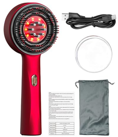 Lumetra Multifunktionaler elektrischer Kopfhaut-Massagekamm, Lumetra Rotlicht-Haarmassagegerät, Lumetra Kopfhaut-Massagebürste, zur Stimulierung des Haarwachstums