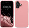 kwmobile Case Compatible with Apple iPhone 16 Case - TPU Silicone Phone Cover with Soft Finish - Light Pink