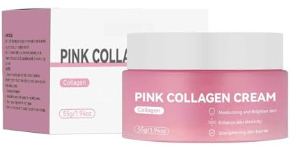 Rosa Kollagencreme, Pink Triple Collagen Creme, Feuchtigkeitscreme zur Pflege und Weichheit der Haut, Hell die Haut auf, Elastizität verbessern, Verbesserte Barrieren, 55g (1pc, 55g)