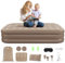 DEWINNER Inflatable Mattress,Single Inflatable Beds with Built-in Electric Pump and 1*Pillow,Quick 3-Min Inflation/Deflation,Comfortable Flocked Surface,Bed for Home,Camping and Guests(90x190x40)