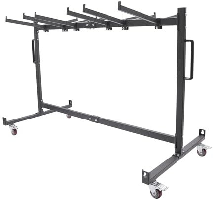 Klapptisch- und Stuhlwagen aus Q235-Stahl, Faltbarer Transportwagen für 42 Stühle, mit 4 Bremsrädern, robust & platzsparend – ideal für Schulen, Veranstaltungen, Hotels